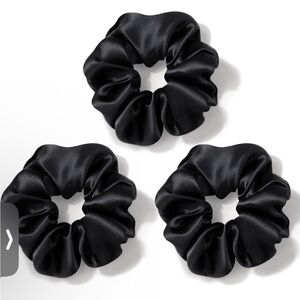 Elegant Black Silk Scrunchies